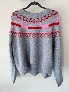Victorias Secret Pink Cozy Grey Crewneck Sweater